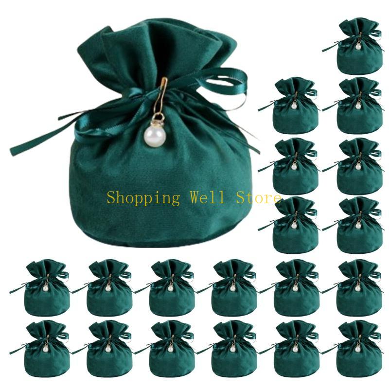 KX4B 20Pcs Plush Plush Gift Bags for Christmas Valentines Day Festival Packaging