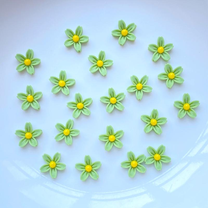 100 Pz 8mm Resina 3D Colorato Mini Fiore Gemme Flatback Figurine Scrapbook Wedding Applique Nail Art Decor Artigianato