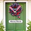 4TH of July Patriotic Eagle Mesh Wreath Front Door Hanging Decoration Sturdy