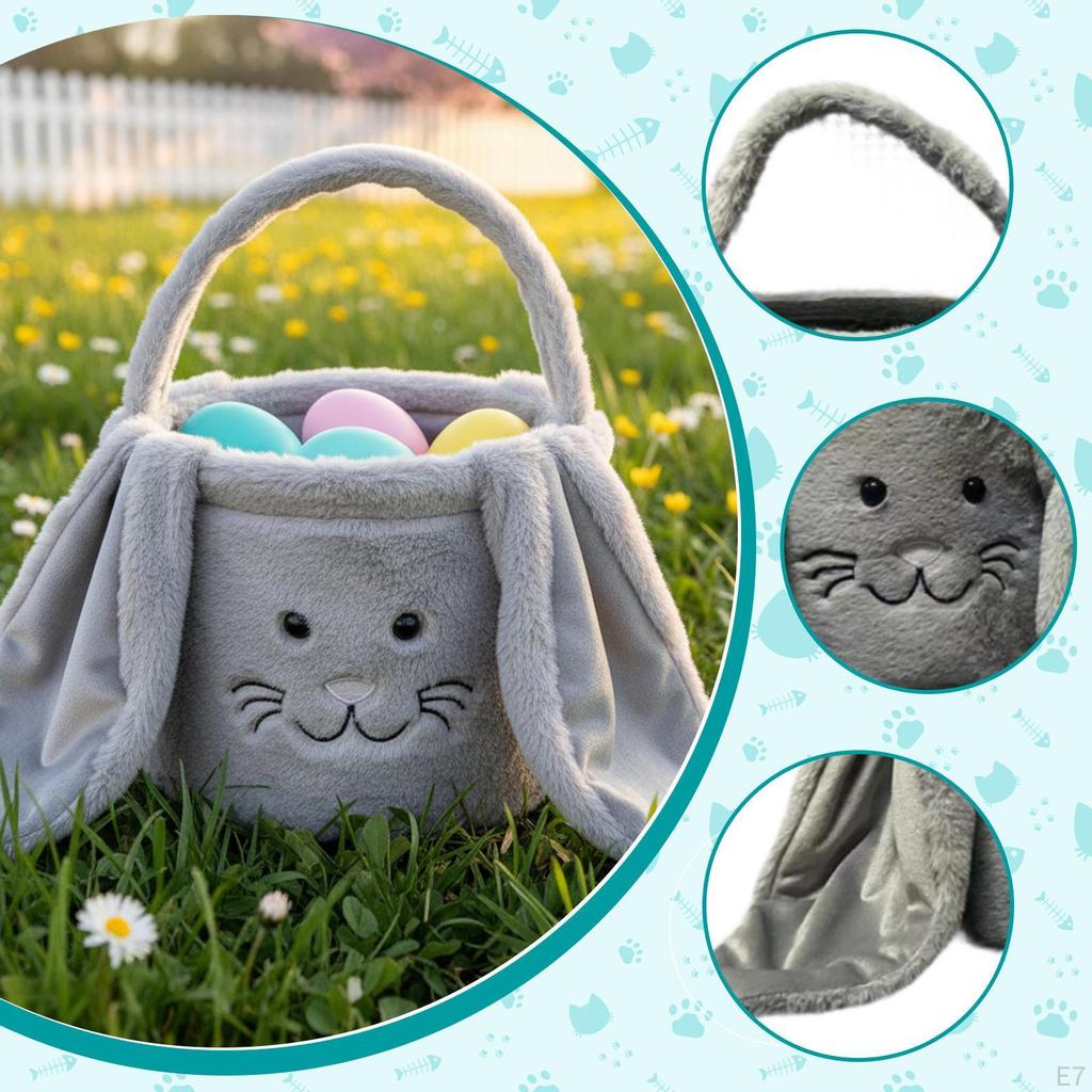Easter Basket Decorative Easy To Carry with Handle Storage Organizer for Outdoor Birthday Party