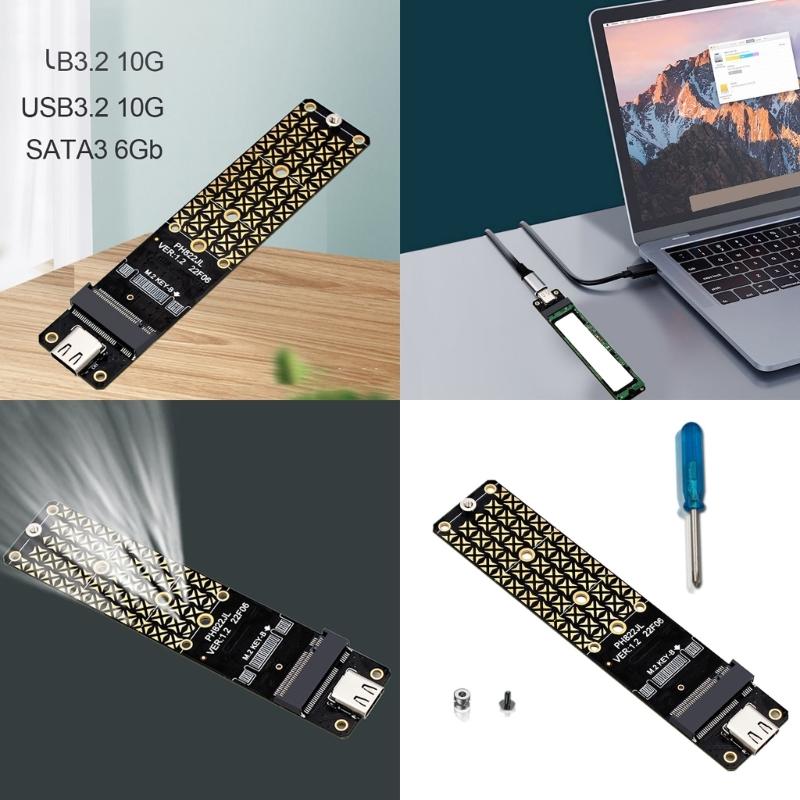 M.2 B Key SSDs To USB 3.2 Adapter Card Type C 10G Expansion Card Adapter Converters for 2230/2242/2260/2JMS580 Risers Ca
