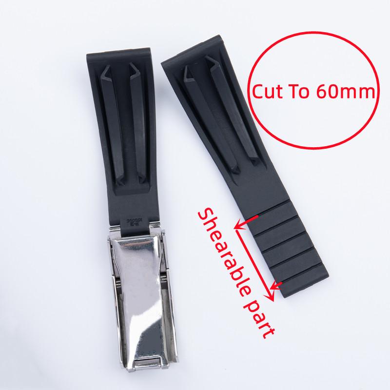 Soft Nature Rubber Watch Band For Rolex Strap For GMT Daytona Submariner YachtMaster Wristband 20/21mm Bracelet Fold Buckle