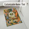 Dinosaur Theme Crystal Velvet Rug Personalized Custom Name Text Soft Floor Mat Home Decor