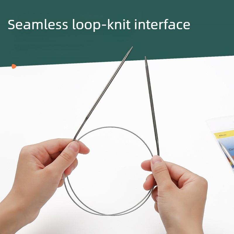10pcs 80cm Stainless Steel Circular Knitting Needles Set Smooth Knit Comfort Grip for Hats Scarves Sweaters DIY Craft Yarn
