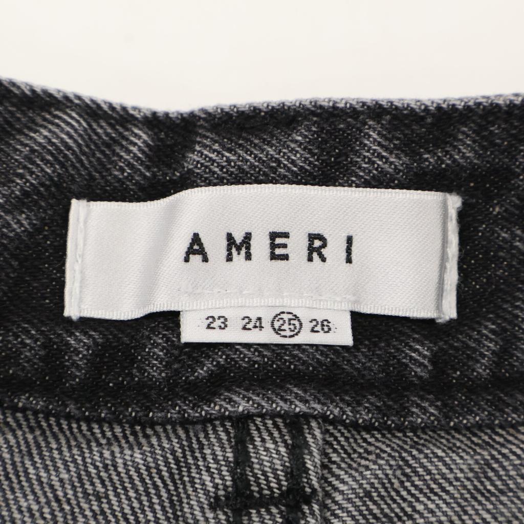 AMERI 23Stainless Steel 02320891290 Black Ruffle Hem Denim Bottoms 25 blackUsed