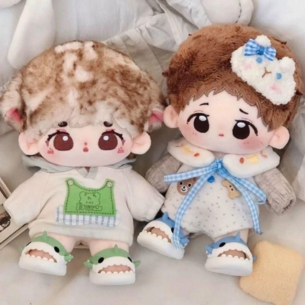 

1 пара мягких хлопковых кукольных туфель с милыми акулами, плюшевые кукольные сапоги для девочек