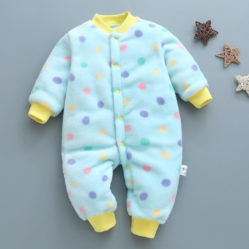 Newborn Infant Boy Fleece Thick Warm Jumpsuit Playsuit Romper Clothes