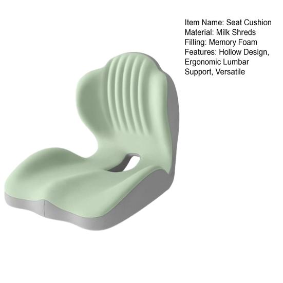 Ergonomický polštář na sedadlo z paměťové pěny s L-tvarem, dutý pro cirkulaci vzduchu, s opěrkou beder, protiskluzový polštář na kancelářskou židli