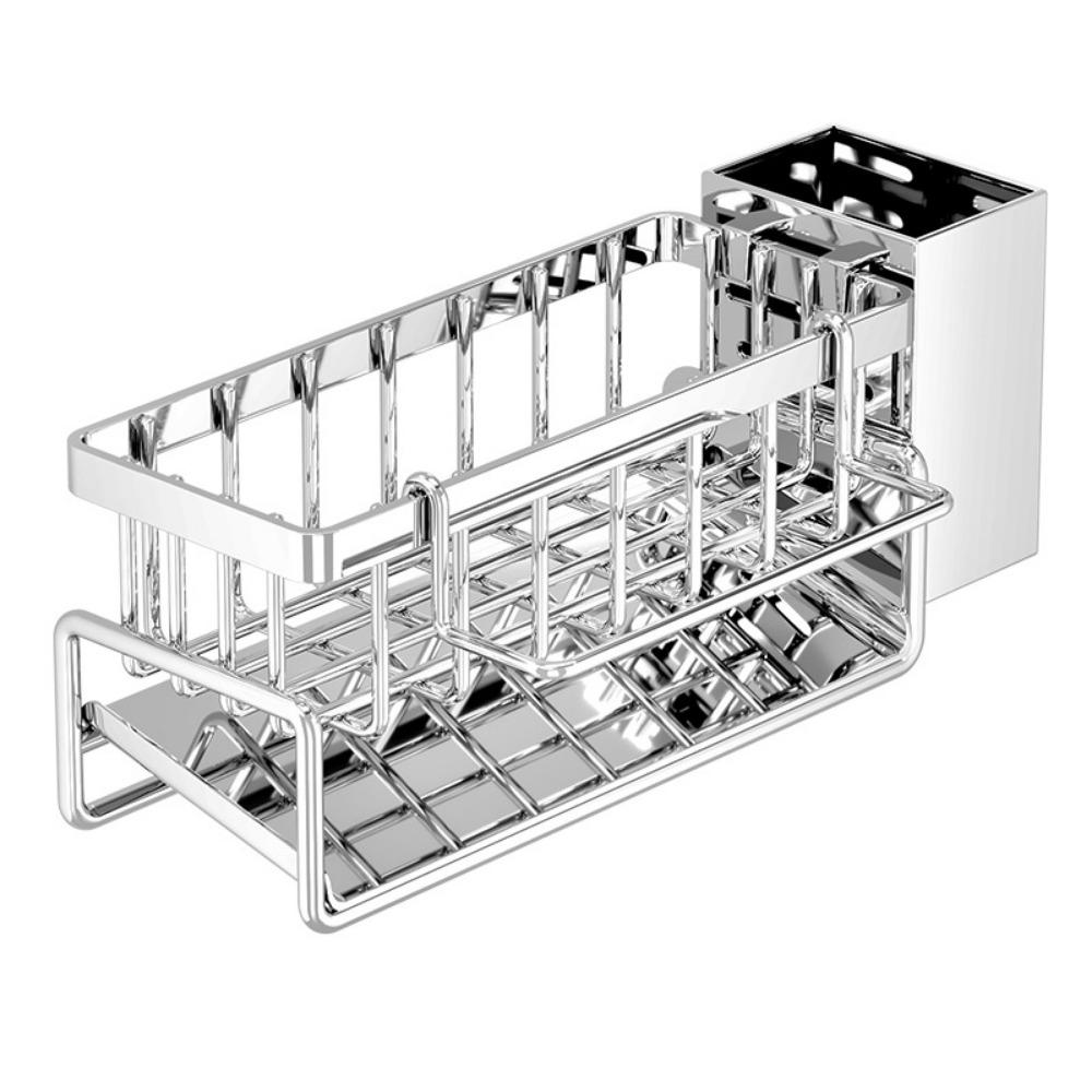 Stainless Steel Sink Drain Rack Large Capacity Dishcloth Rack Sponge Holder  for Home