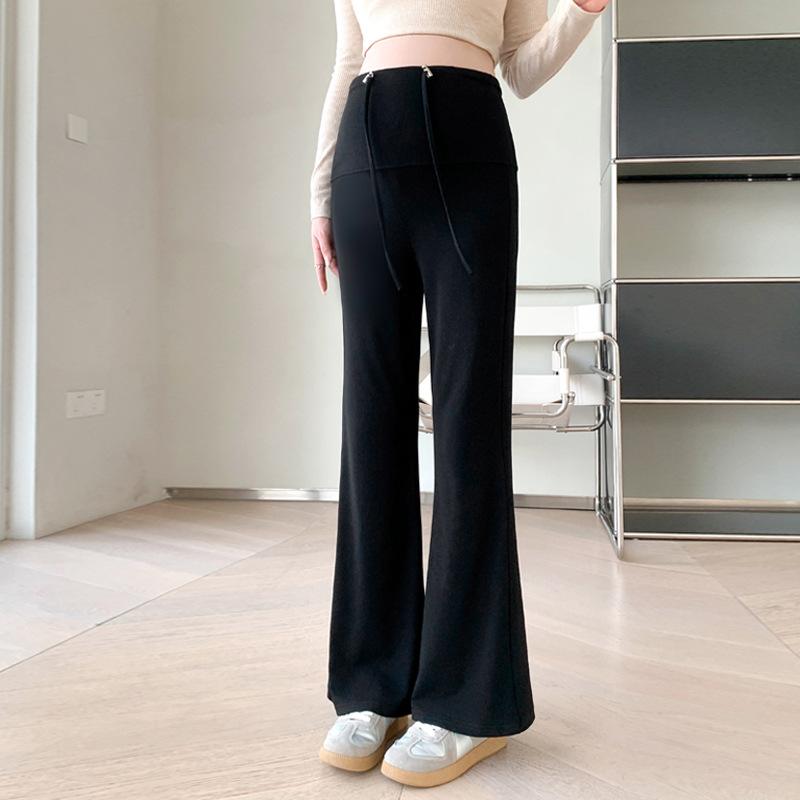 No Support Pregnant Women's Pants Autumn Wear Leggings Large Size Slim and Thin Pregnancy Does Not Restrain the Belly Wide Leg Trousers