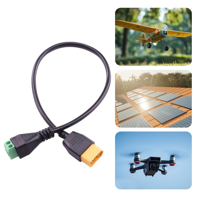 Upgraded Male 2 Pin Solderless Power Cable with Secure Screw Terminals for Powerful Toys and Solar Energy Systems