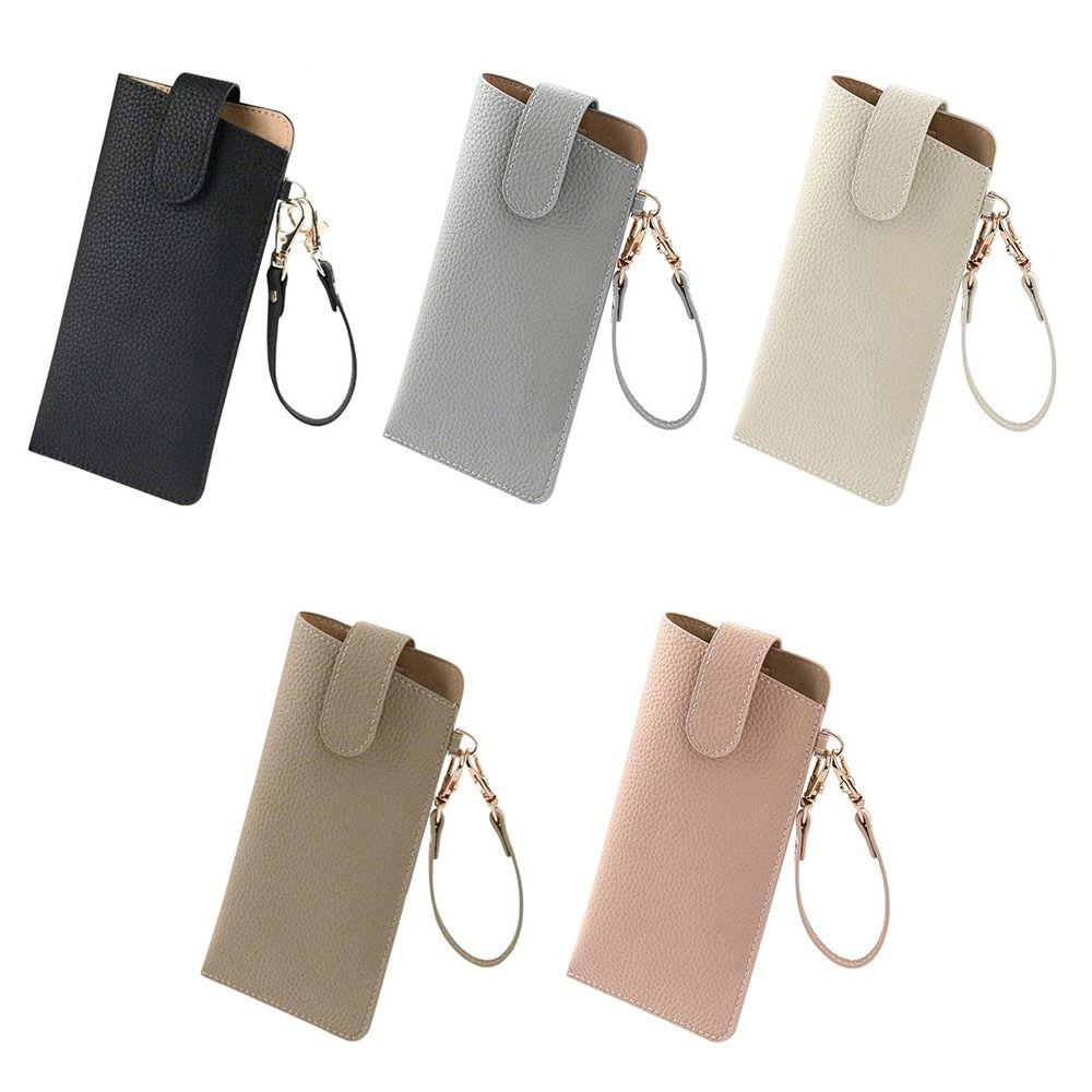 PU Leather Sunglasses Storage Bag Solid Color Hanging Sunglasses  Eyewear Accessories
