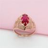 Purple Gold-Plated Rose Gold Inlaid Redstone Hollow Ring, Foreign Style Generous Fashion Women'S Jewelry