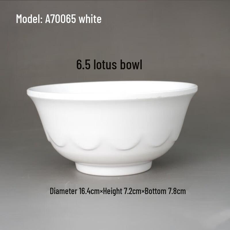 Ji Jun A5 White Melamine Bowls, 6.5-inch (10-Pack)