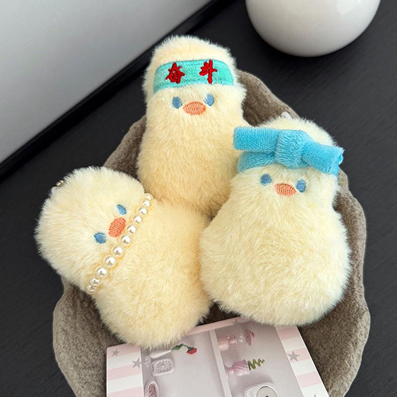 Cute Duck Squeak Keychains Cartoon Plush Duck Keyring Lovely Schoolbag Pendant Cartoon Key Rings Backpack Decoration