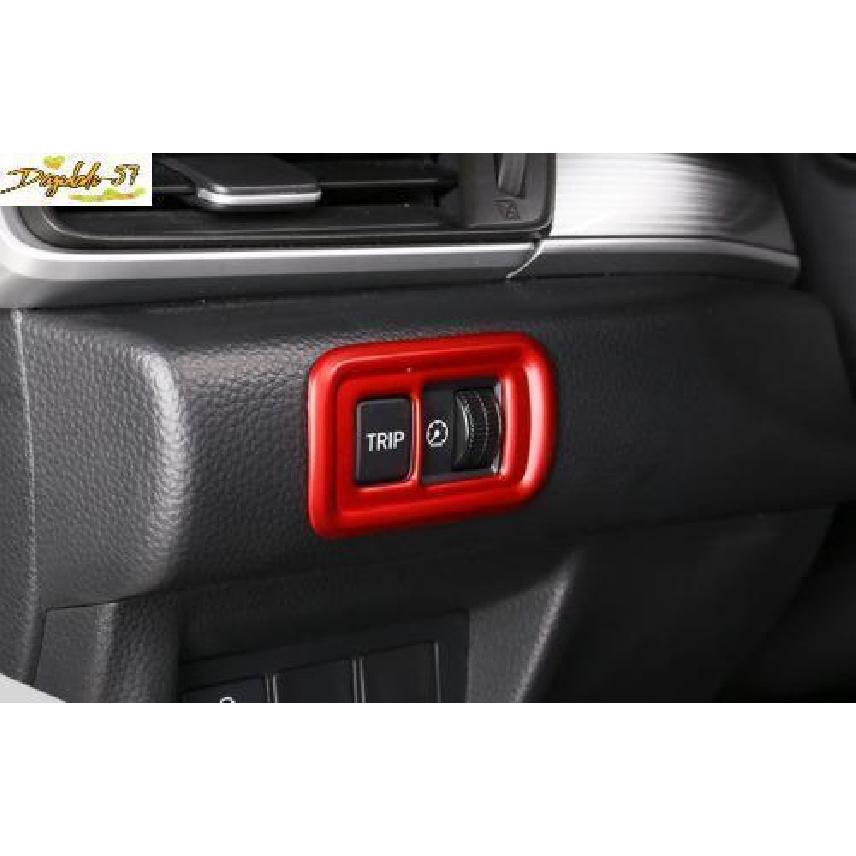 For Honda 10th Accord 2018- Bright Red Car Headlight Button Frame Cover Trim