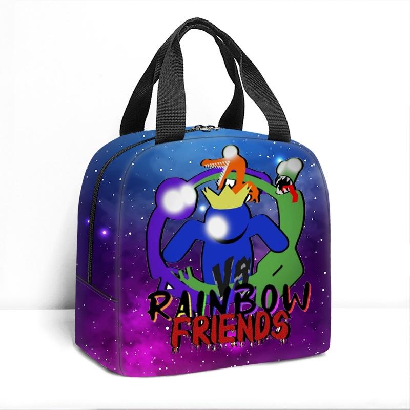Rainbow Friends Cartoon Style Lunch Bag Thick Aluminum Foil Insulated Picnic Bag