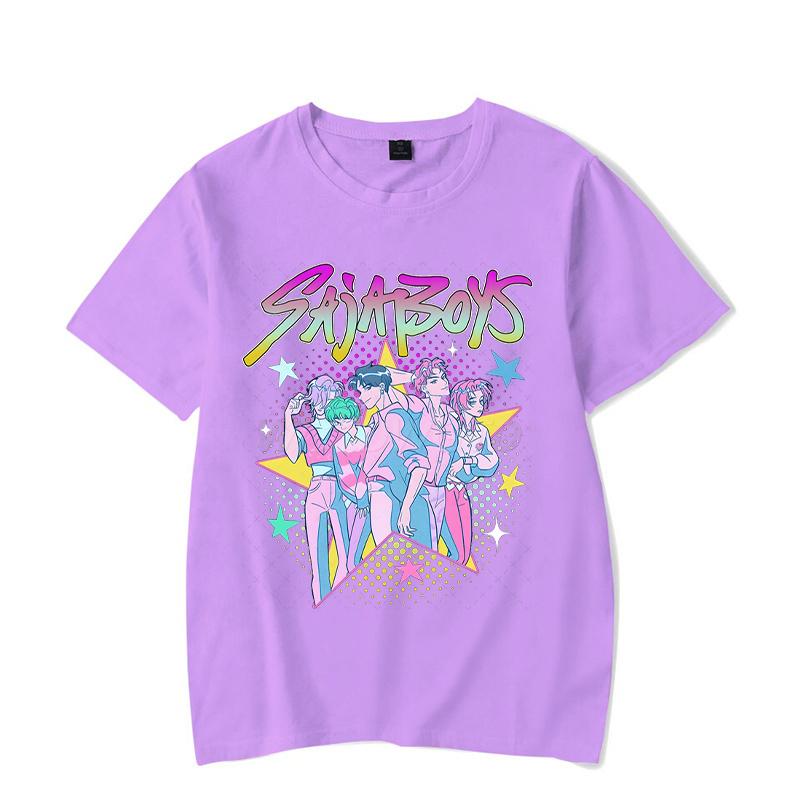 Saja Boys Jinu Print Men T Shirt Women Fashion KPop Demon Hunters Shirt Short Sleeve Casual Anime KPop Demon Hunters Streetwear