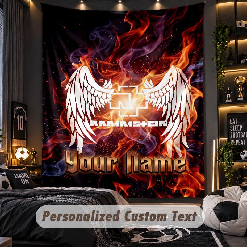 TapestryRammstein Custom Name Text Personalized Wall Hanging Tapestry Home Wall Decor