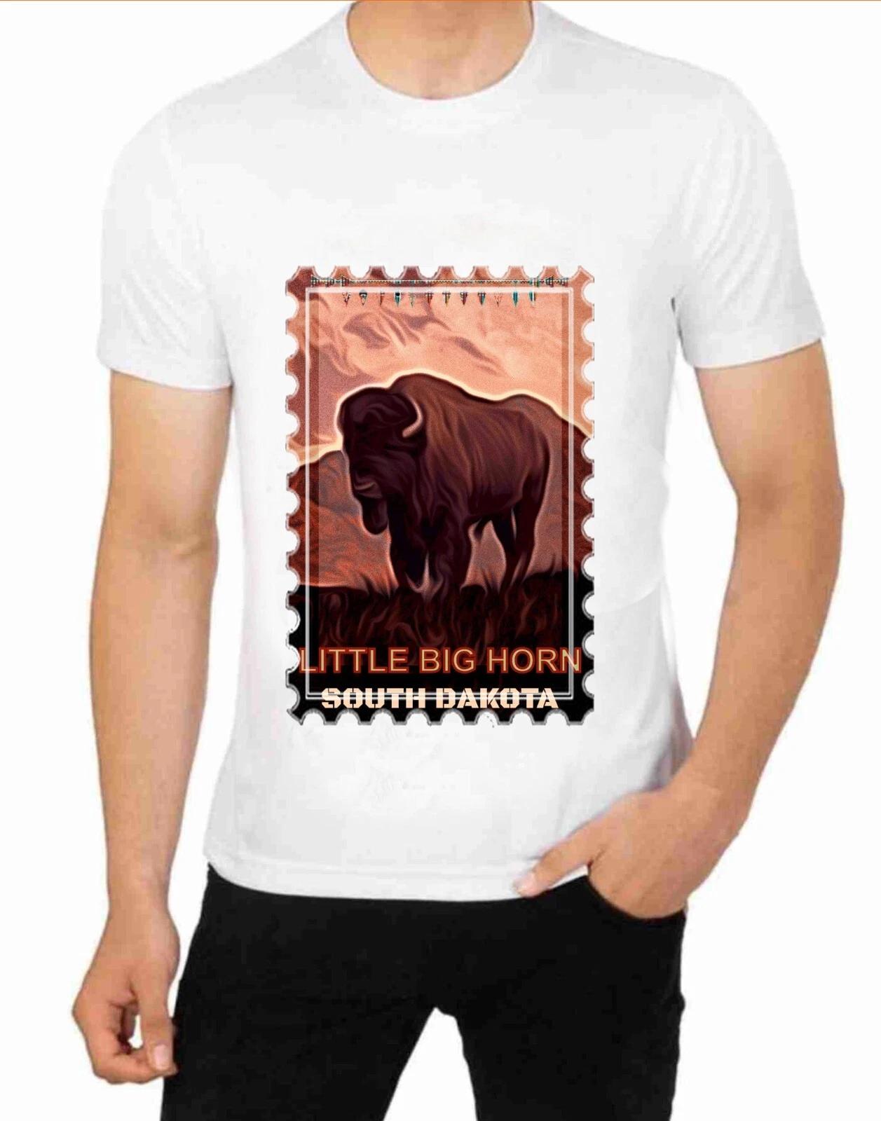 Little Big Horn Custer Last Stand T-Shirt Art Vintage Travel Poster Art XL