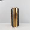 Golden Geometry Vase Artificial Flower Decorative Flowers Pots Desk Decoration Leather Floral Vases Room Aesthetic Decor