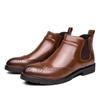 Men’s Brogues Motorcycle Boots Retro Street Style Dress Chelsea Boots Tuxedo Wedding Men Ankle Boots Plus Size