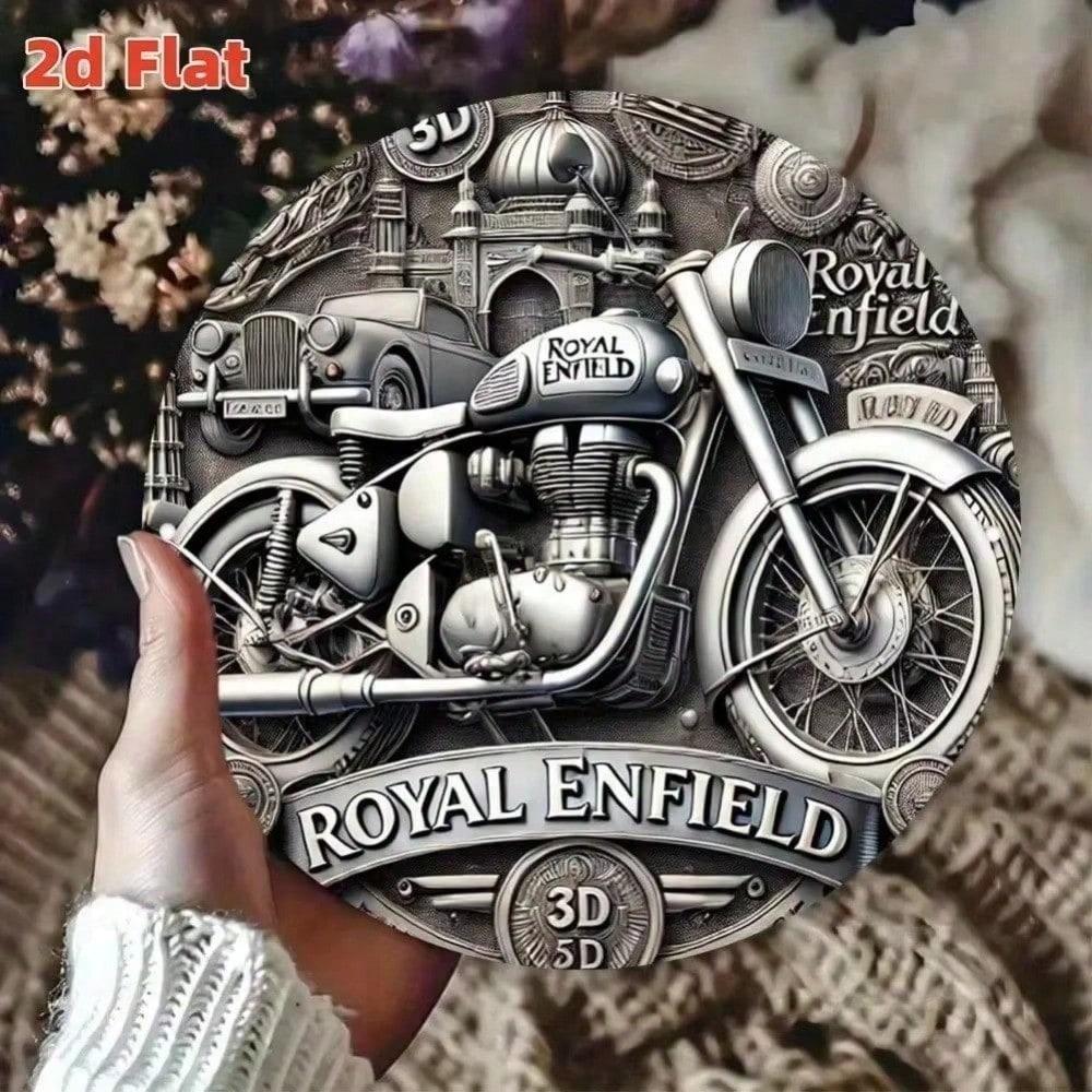 Metal Poster Retro Motorcycle Wall Art Gift for Men Man Cave Bar Garage Decor Waterproof Aluminum 20x20 cm