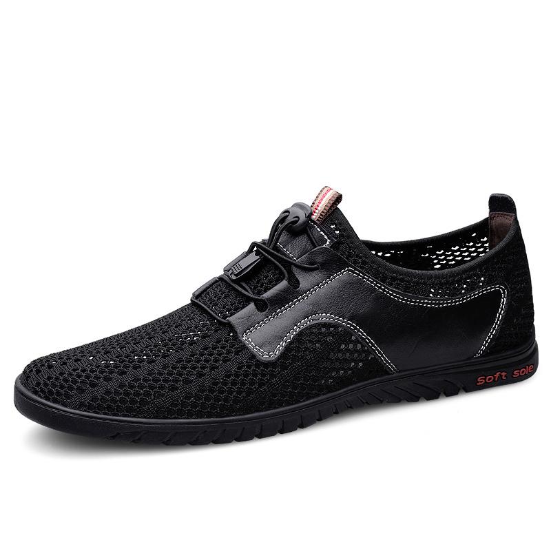 

Handmade Men s Summer Sneakers Breathable Men Mesh Shoes Outdoor Casual Flats Comfortable Walking Treking Shoes Hollow Out Shoes 46 чёрный