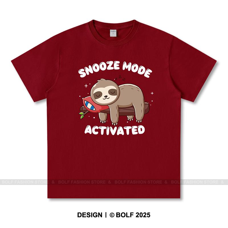 Snooze Mode Activated Printed T-Shirt 100% Cotton Oversized Sleepy Graphic Tees for Men Women Summer Tops Lazycore Streetwear