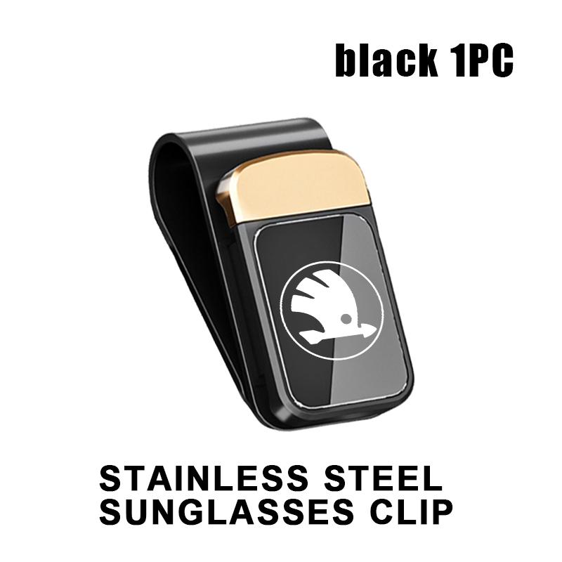 lbrgx4 Car Interior Sun Visor Eyeglasses Holder Sunglasses Clip For Skoda Fabia 1 2 Octavia a7 RS Superb Rapid Yeti Karoq Vision
