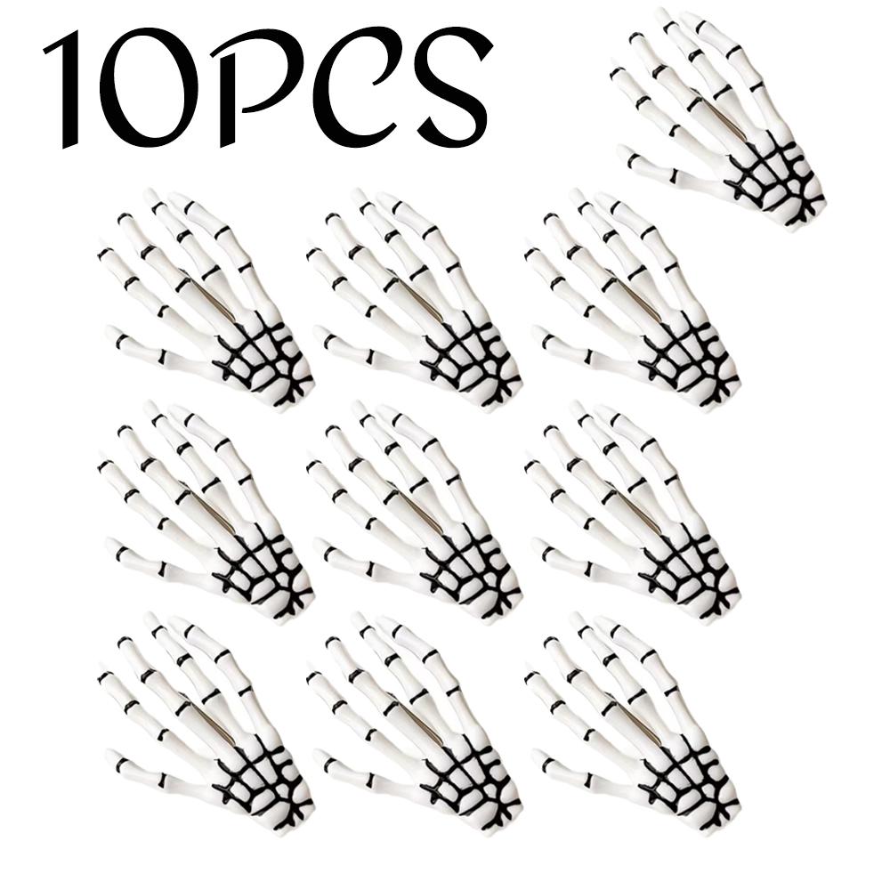 1-11pc Skeleton Hands Bone Claw Hair Clip Halloween Punk Scary Ghost Hand Hairpin Horror Party Girl Hairstyling Costume Decor