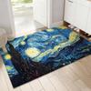 Pretty Famous v-Van Gogh Art Floor Mat Soft Thickened Flannel Door Mat Non-Slip Living Room Rug Home Decor
