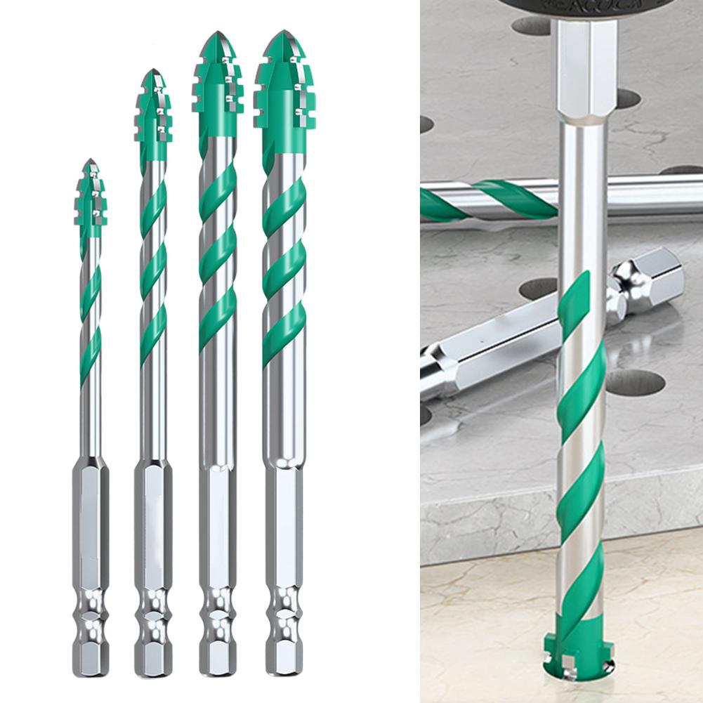 Four-Edged Serrated Eccentric Drill Bit Set High Hardness Glass Tile Ceramic Punching Rock Slab Drill Bit 6/8/10/12mm