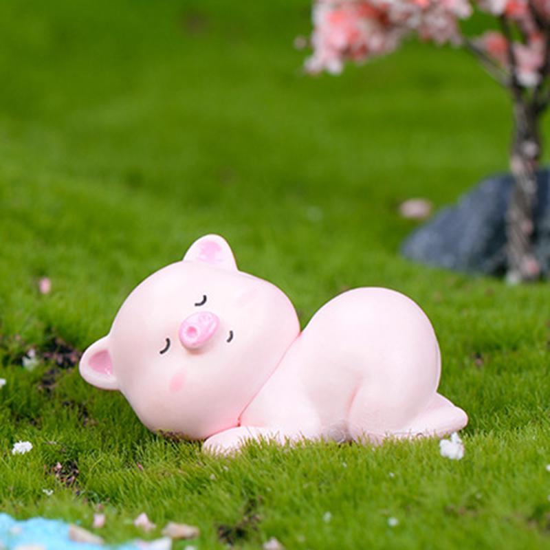 DIY Mini Miniature Ornament Pig Decoration Key Buckle 6PCS Car Decoration