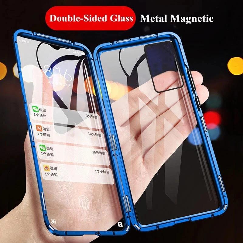 360° Magnetische Metallschutz-Handyhülle für Samsung A16 A26 A36 A56 A55 A54 A53 A52 A37 Hochauflösende beidseitige Glasabdeckung