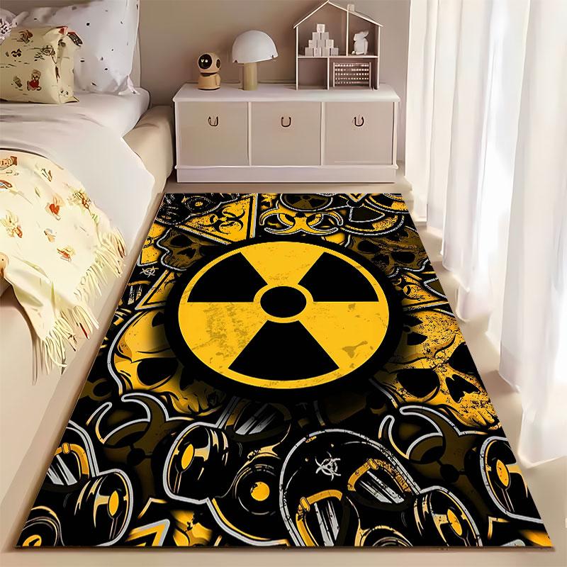 Radiation Hazard Retro Design Suitable As a Non-slip Mat for the Living Room or Bedroom Sofa