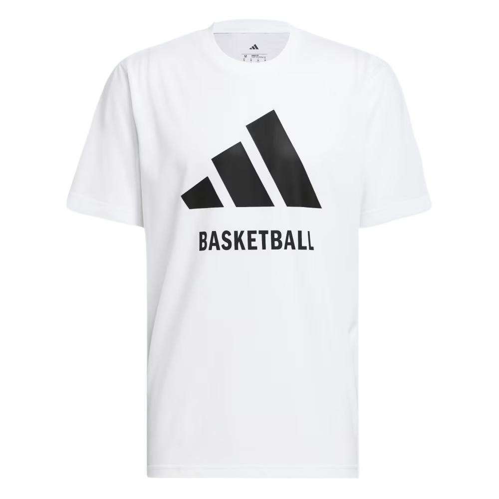 adidas Basketball T-Shirt Asia Sizing  White Black  Men s JI7099 L