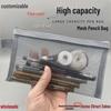 Large Capacity Transparent Mesh Pencil Case with Custom Logo for Students
