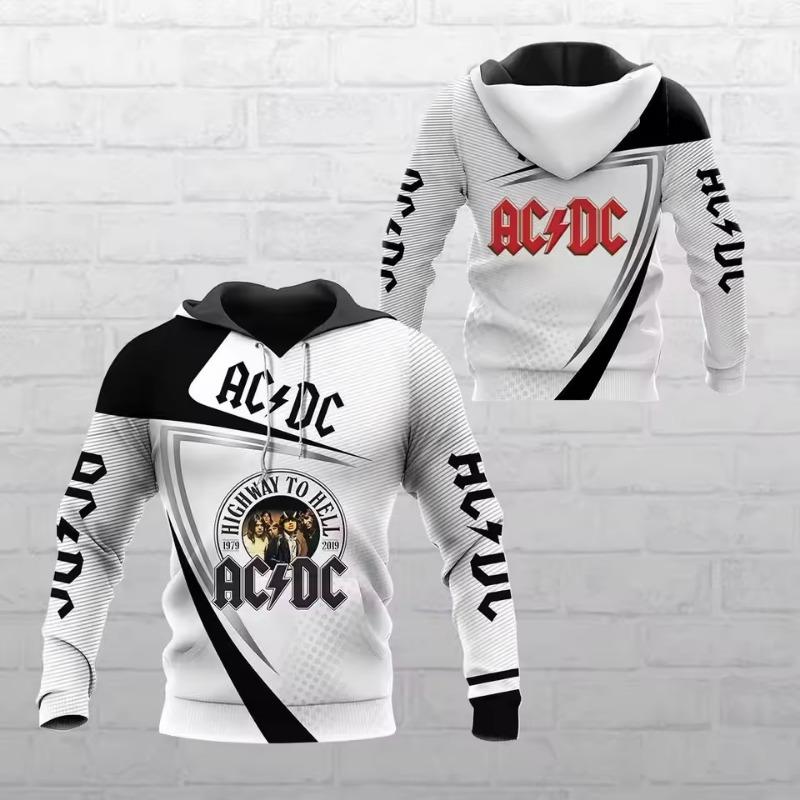 Spring and Autumn Popular Retro Men's Hoodies 3D Printing Fashion Rock Men's Casual Fashion Sweatshirts Tops