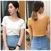 Women Fashion V-Neck Crisscross Tops Front Short Sleeve T-Shirt Sexy Slim Shirts