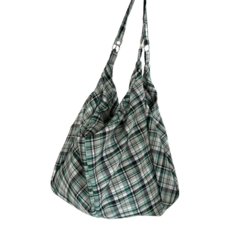Retro Plaid Tote Bag Colorful Women's Handbag Convenient Single-shoulder Bag Commuting