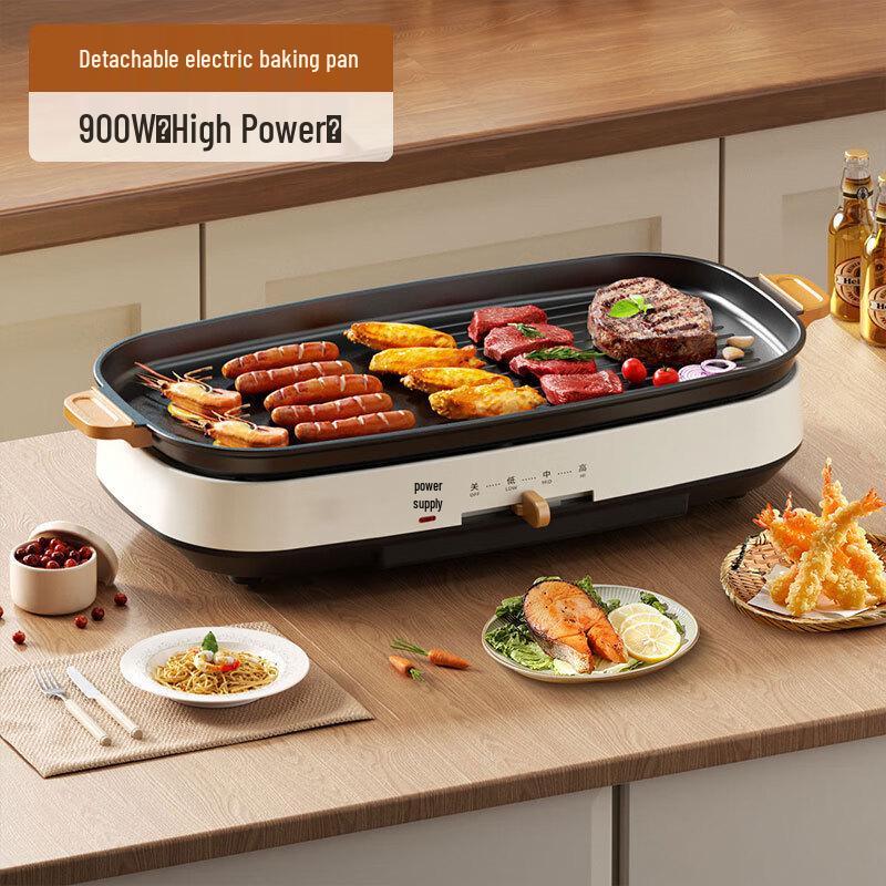 Антипригарная электрическая сковорода-гриль San Jiao Long