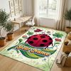 Floral Garden Theme Crystal Velvet Rug Personalized Custom Name Text Soft Floor Mat Home Decor