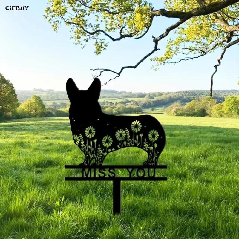Metall-Gedenkplakette für Haustiere, personalisiert, Corgi-Andenken, rostschützende Beschichtung