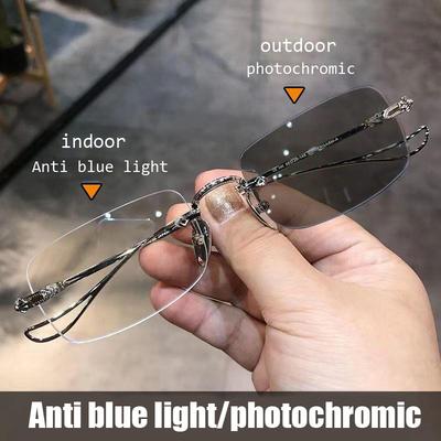 RUISIMO Vintage Rammeløse Solbriller Mænd Kvinder Mode Lille Firkantet Ramme Briller Ny Photochromic Solbriller ?