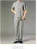 Men's 2022 Summer Short Sleeve Tang Suit: Cotton Linen Two-Piece Set for Middle-Aged and Elderly Casual Wear