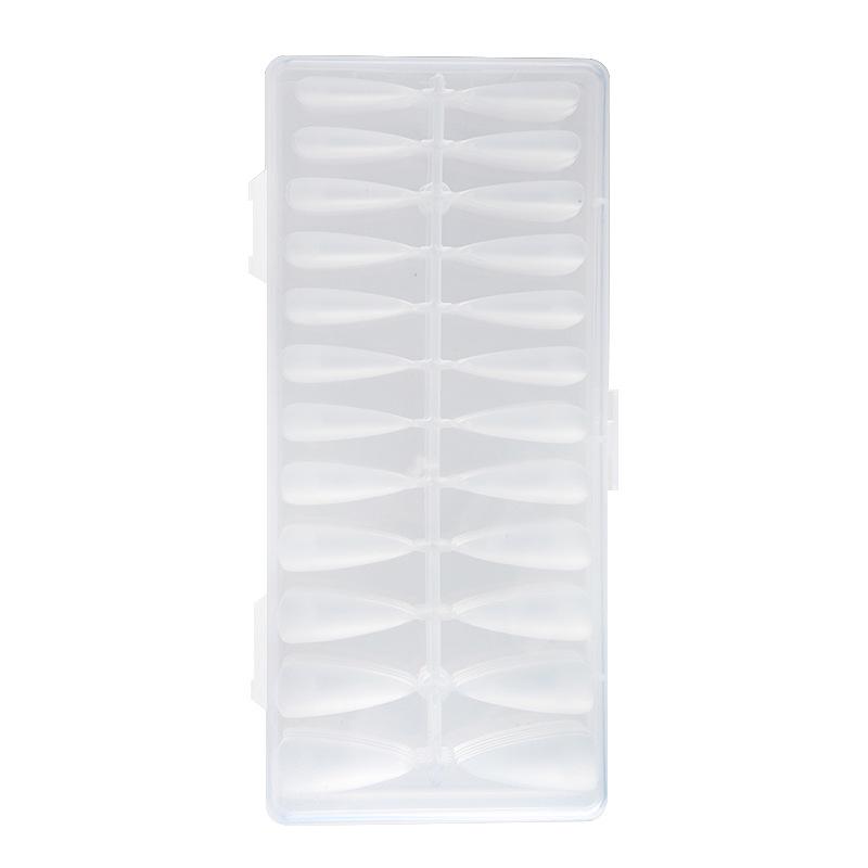 Ultra-Thin Frosted Long Trapezoid Flat Arch Nail Tips – Seamless Half-Cover Manicure Patches