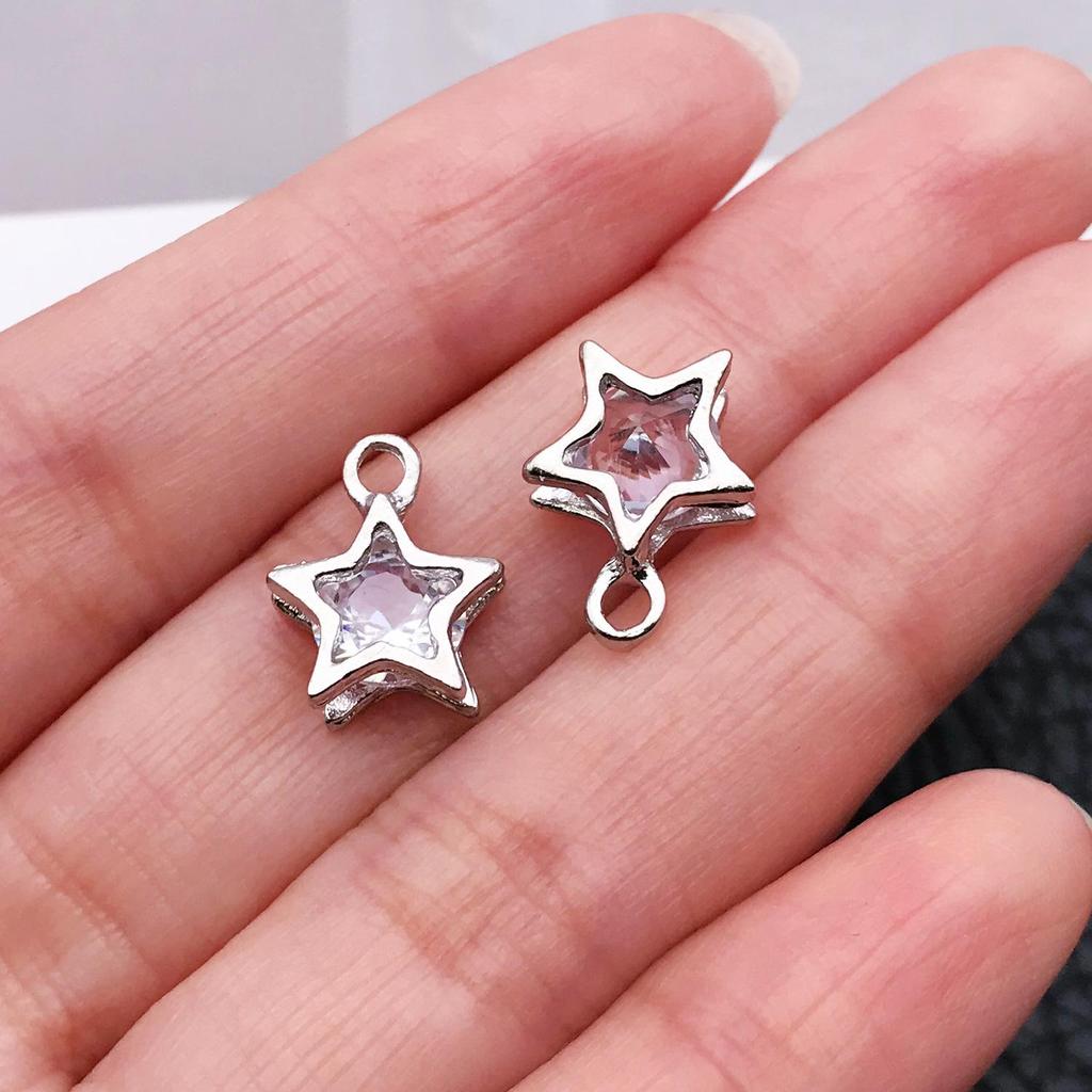 D.I.Y. Jewelry Accessory Kit: Alloy Star, Teardrop, Heart, and Plum Blossom Pendants for Necklaces & Earrings