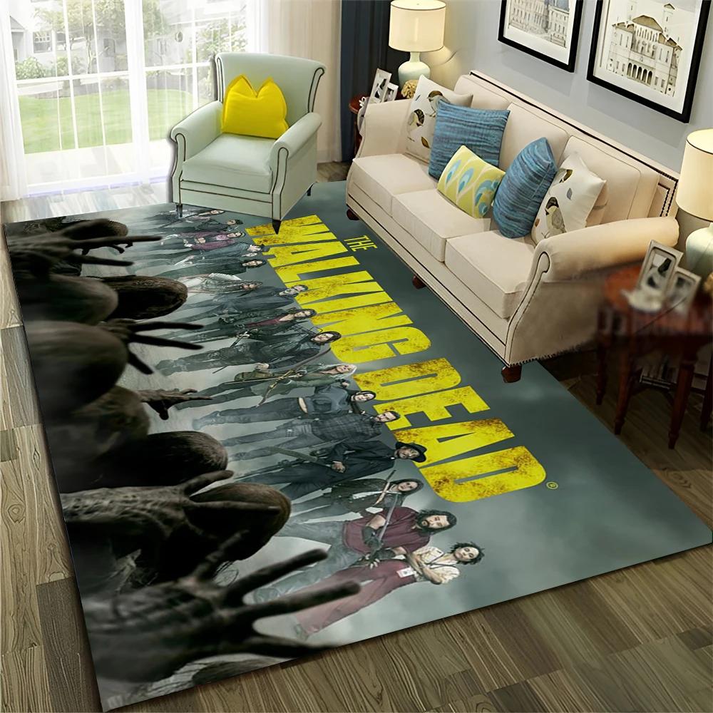 TV Horror The Walking Dead TWD Tappeto per Casa Soggiorno Camera da Letto Divano Zerbino Decorazione, Tappeto Area Gioco Bambini Tappetino Antiscivolo
