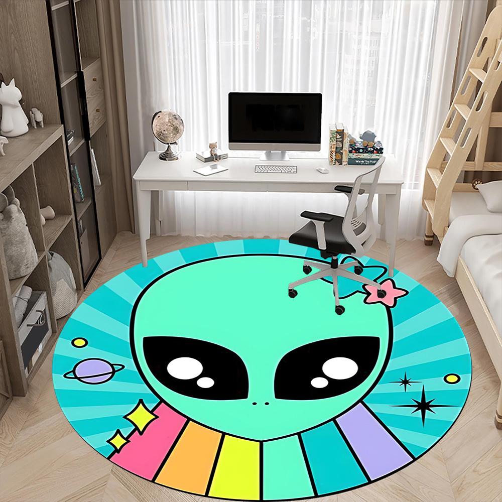1PC Alien Sticker Chair Carpet for Office, Indoor Non-Slip Washable Carpet, Soft Comfortable Mat For Office Room yy250930169